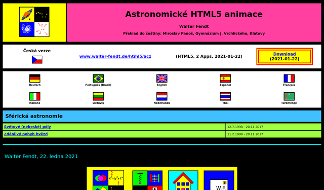 Astronomické HTML5 animace