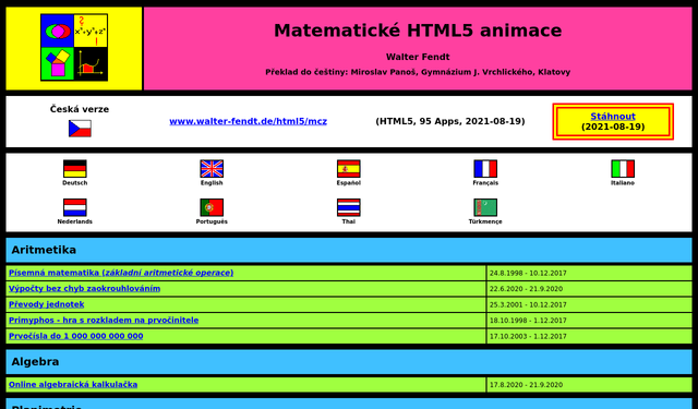 Matematické HTML5 animace
